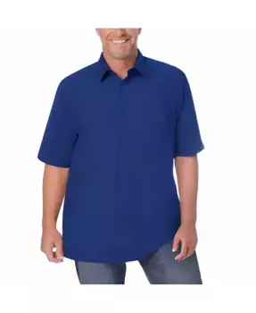 Мужская немнущаяся рубашка с коротким рукавом KingSize, синий