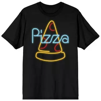 Мужская неоновая футболка My Pizza Day Licensed Character, черный