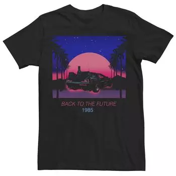 Мужская неоновая футболка «Назад в будущее» 1985 года Delorean Sunset Licensed Character
