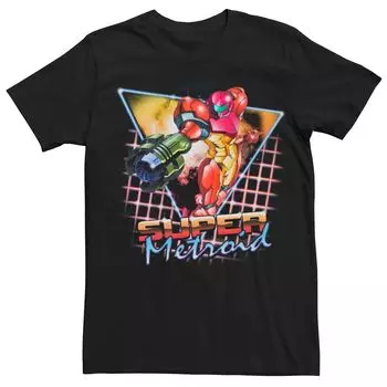 Мужская неоновая футболка с короткими рукавами в стиле ретро Nintendo Super Metroid Licensed Character