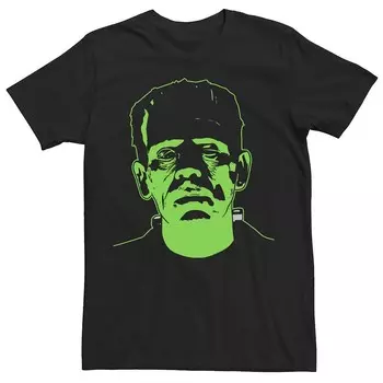 Мужская неоновая футболка Universal Monsters Frankenstein Face Licensed Character, черный