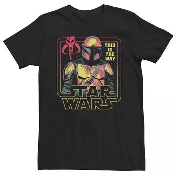 Мужская неоновая футболка «Звездные войны: Мандалорец» Mandalorian The Protector Licensed Character