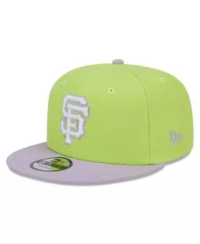 Мужская неоново-зеленая и фиолетовая базовая двухцветная кепка San Francisco Giants Spring 9FIFTY Snapback New Era