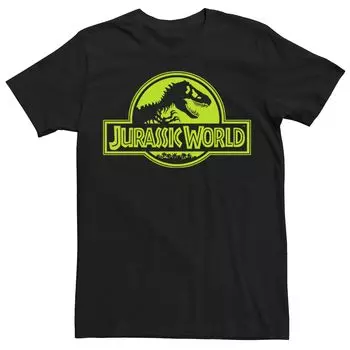 Мужская неоново-зеленая классическая футболка с логотипом Jurassic World Licensed Character