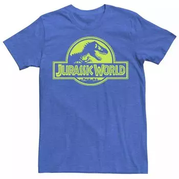 Мужская неоново-зеленая классическая футболка с логотипом Jurassic World Licensed Character