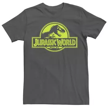 Мужская неоново-зеленая классическая футболка с логотипом Jurassic World Licensed Character