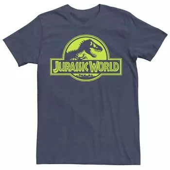 Мужская неоново-зеленая классическая футболка с логотипом Jurassic World Licensed Character