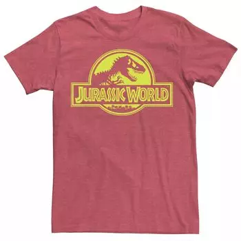 Мужская неоново-зеленая классическая футболка с логотипом Jurassic World Licensed Character
