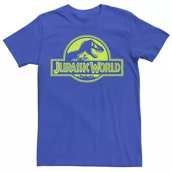 Мужская неоново-зеленая классическая футболка с логотипом Jurassic World Licensed Character