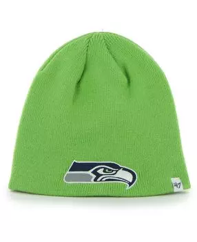 Мужская неоново-зеленая вязаная шапка с логотипом Seattle Seahawks Secondary '47 Brand