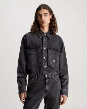 Мужская непринужденная джинсовая рубашка из переработанного хлопка Calvin Klein Jeans, черный