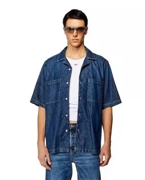 Мужская непринужденная джинсовая рубашка с короткими рукавами Diesel, синий