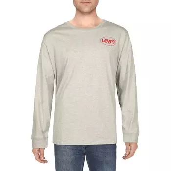 Мужская непринужденная футболка с рисунком с круглым вырезом Levi's, цвет Heather Grey
