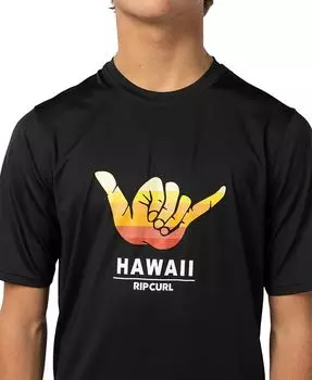 Мужская непринужденная футболка Shaka с короткими рукавами и УФ-защитой Rip Curl, черный