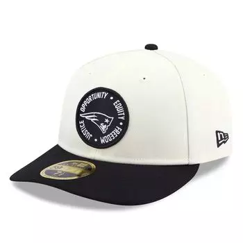 Мужская New Era Cream/Black New England Patriots 2022 Inspire Change 59FIFTY Низкопрофильная приталенная шляпа