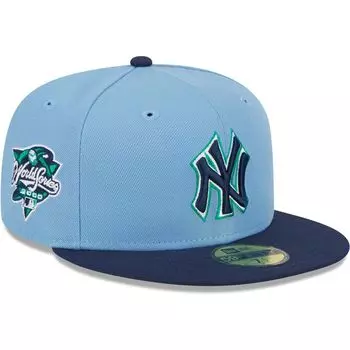 Мужская New Era Голубой/Темно-синий New York Yankees Green Undervisor 59FIFTY Облегающая шляпа