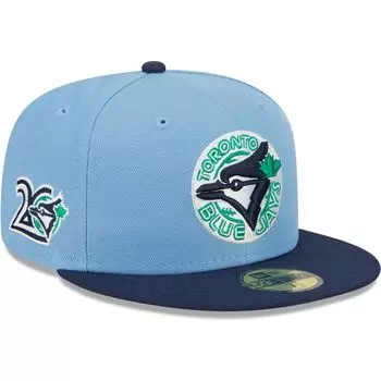 Мужская New Era Голубой/Темно-синий Toronto Blue Jays Green Undervisor 59FIFTY Облегающая шляпа
