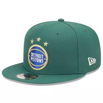 Мужская New Era Hunter Green Detroit Pistons 2022/23 City Edition Официальный регулируемый кепка Snapback 9FIFTY