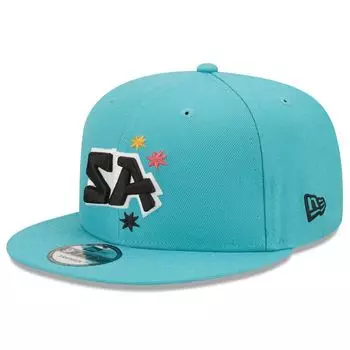 Мужская New Era Teal San Antonio Spurs 2022/23 City Edition Official 9FIFTY Snapback Регулируемая кепка