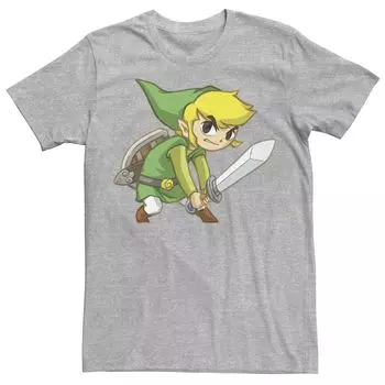 Мужская Nintendo Legend Of Zelda Come At Me Bro! Футболка Link Action Pose Licensed Character