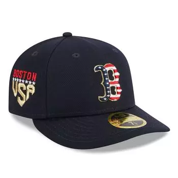 Мужская низкопрофильная кепка New Era Navy Boston Red Sox 2023, низкопрофильная 59FIFTY, приталенная шляпа