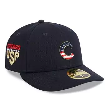 Мужская низкопрофильная кепка New Era Navy Chicago Cubs 2023, четвертое июля 59FIFTY
