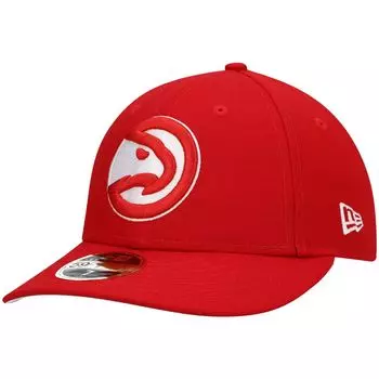 Мужская низкопрофильная облегающая шляпа New Era Red Atlanta Hawks Team 59FIFTY