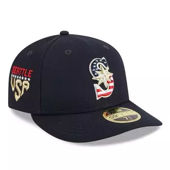 Мужская низкопрофильная облегающая шляпа New Era Navy Seattle Mariners 2023 Четвертое июля 59FIFTY