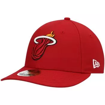 Мужская низкопрофильная приталенная кепка New Era Red Miami Heat Team 59FIFTY