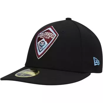 Мужская низкопрофильная приталенная шляпа New Era Colorado Rapids Primary Logo 59FIFTY черного цвета