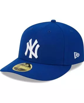 Мужская низкопрофильная приталенная шляпа Royal New York Yankees белого цвета с логотипом 59FIFTY New Era