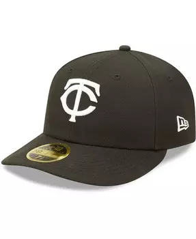 Мужская низкопрофильная шляпа Minnesota Twins черно-белая приталенная 59FIFTY New Era