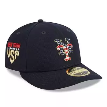 Мужская низкопрофильная шляпа New Era Navy New York Mets 2023 Fourth of июля 59FIFTY