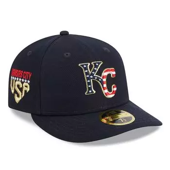 Мужская низкопрофильная шляпа New Era Navy Kansas City Royals 2023 Fourth of июля 59FIFTY