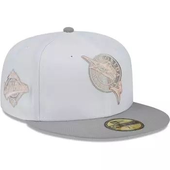 Мужская новая эра белого/серого цвета Florida Marlins 1997 World Series Cooperstown Collection с боковой нашивкой-нижним козырьком 59FIFTY приталенная шляпа New Era