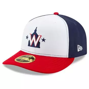 Мужская новая эра белый/темно-синий Washington Nationals Alternate 2020 Authentic Collection Низкопрофильная приталенная шляпа для поля New Era