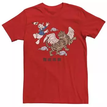 Мужская новогодняя футболка Disney Donald Duck с изображением летающего тигра Licensed Character