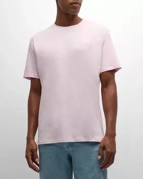 Мужская объемная футболка с вышивкой Balmain, цвет Lt Pink/Multi