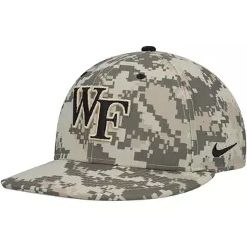 Мужская облегающая бейсболка Nike Camo Wake Forest Demon Deacons Aero True Baseball Performance