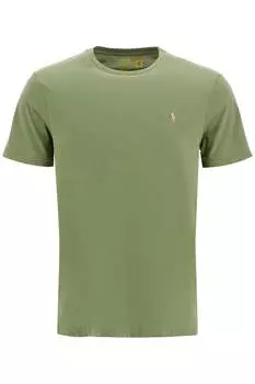 Мужская облегающая футболка Polo Ralph Lauren с круглым вырезом, зеленый