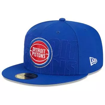 Мужская облегающая кепка New Era Blue Detroit Pistons NBA Draft 59FIFTY 2023 59FIFTY