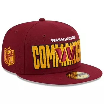 Мужская облегающая кепка New Era бордового цвета Washington Commanders 2023 NFL Draft 59FIFTY