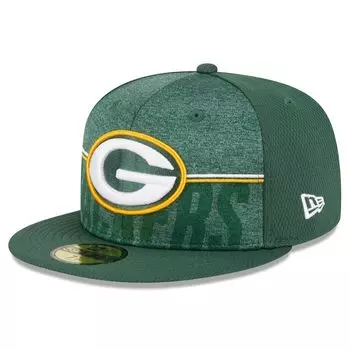 Мужская облегающая кепка New Era Green Green Bay Packers 2023 NFL Training Camp 59FIFTY