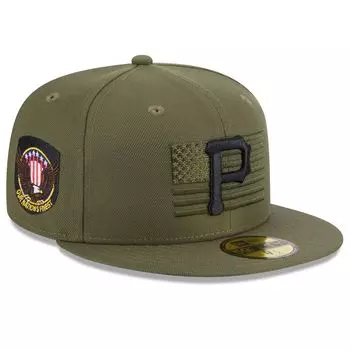 Мужская облегающая кепка New Era Green Pittsburgh Pirates 2023, посвященная Дню вооруженных сил 59FIFTY