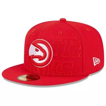 Мужская облегающая кепка New Era Red Atlanta Hawks 2023 NBA Draft 59FIFTY