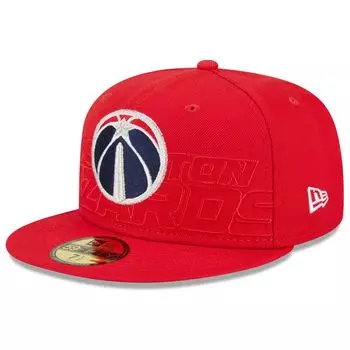 Мужская облегающая кепка New Era Red Washington Wizards NBA Draft 59FIFTY 2023