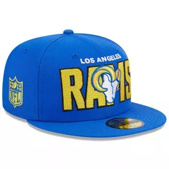 Мужская облегающая кепка New Era Royal Los Angeles Rams 2023 NFL Draft 59FIFTY