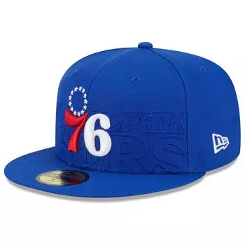 Мужская облегающая кепка New Era Royal Philadelphia 76ers 2023 NBA Draft 59FIFTY