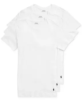 Мужская облегающая майка с круглым вырезом, 3 шт. в упаковке Polo Ralph Lauren, белый