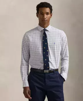 Мужская облегающая рубашка из стрейч-поплина Polo Ralph Lauren, мультиколор